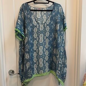 JOHNNY WAS - Silk, v-neck tunic.  1X